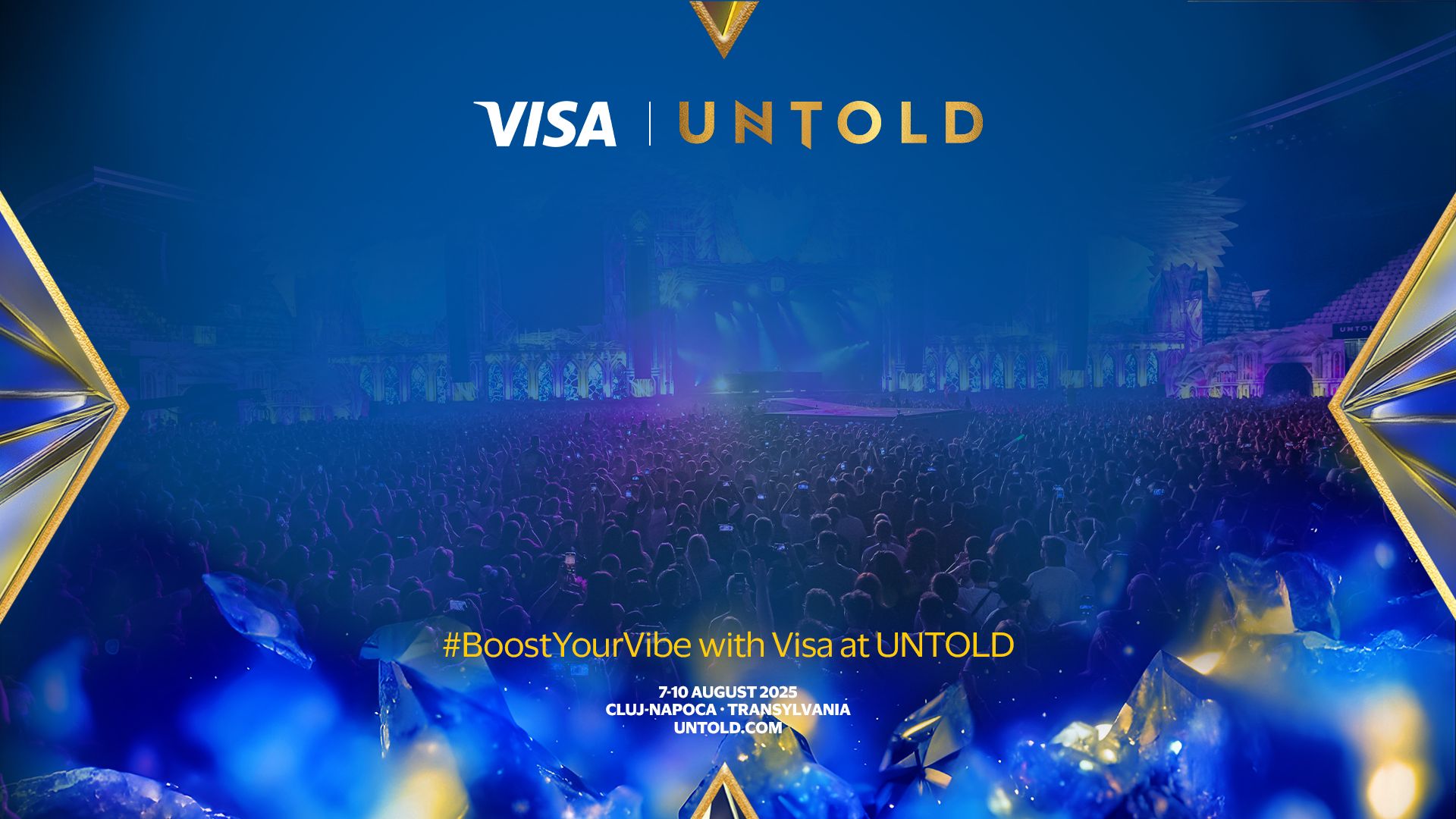 untold 2025 banner boost your vibe with visa at untold