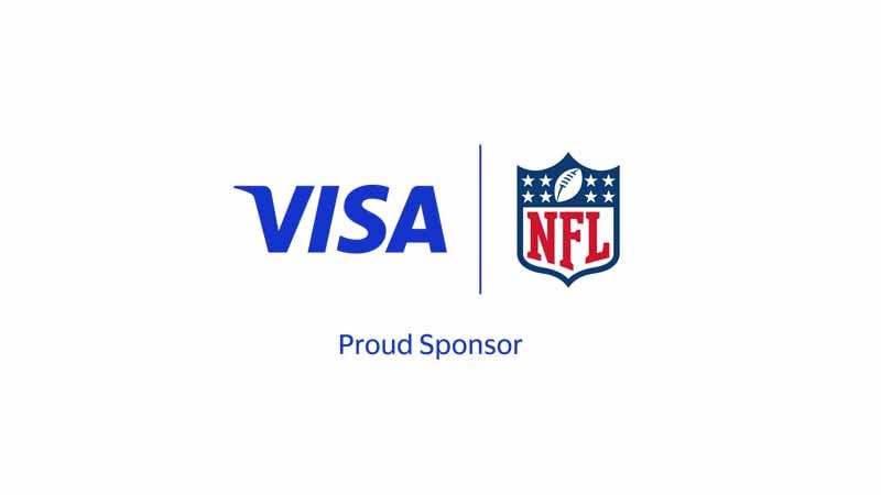 Visa and NFL proud sponsor logo lockup