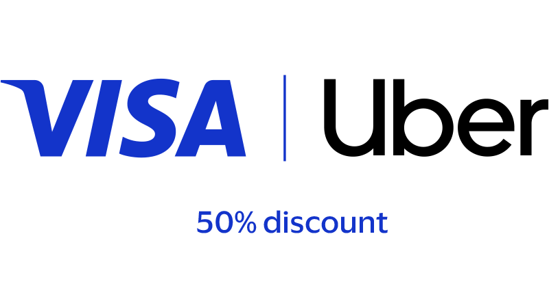 visa uber 50 percent discount logo