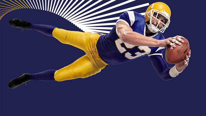 NFL player catching ball